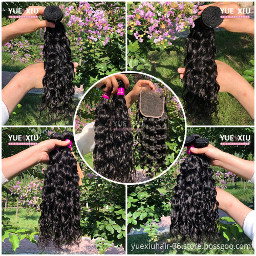 100% Full Cuticle Aligned Virgin Remy Human Hair Extensions Mink Brazilian Hair 10A Grade Water Wave Hair Bundles 1 piece